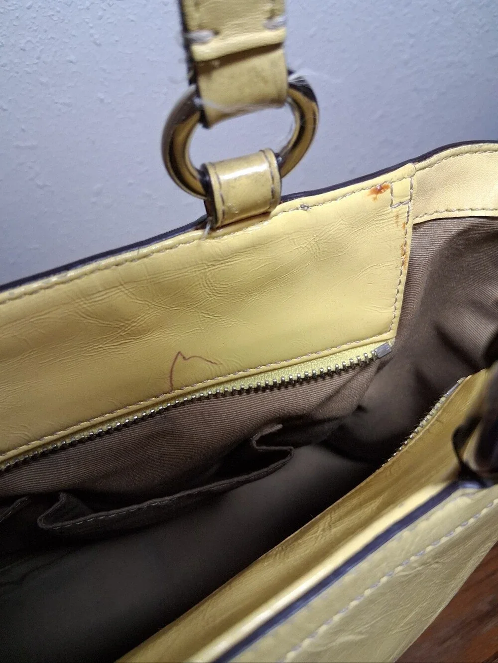 Coach Y2k Yello Patent Leather Tote